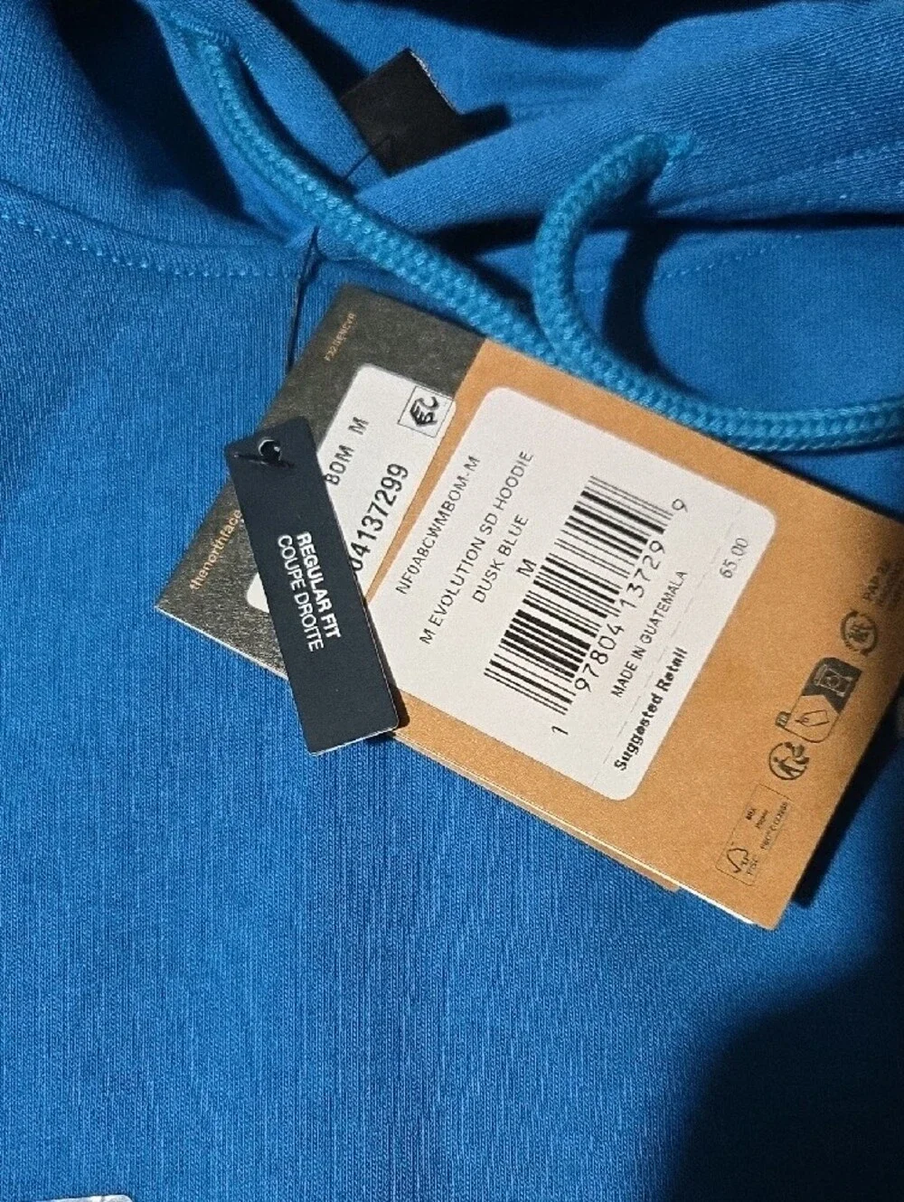 Nwt The North Face Men’s Bright Blue Crewneck Hoodie with Logo Sz M